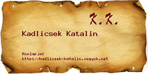 Kadlicsek Katalin névjegykártya