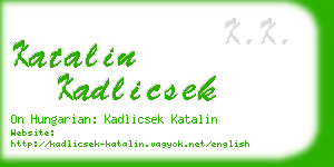 katalin kadlicsek business card